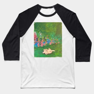 puppy in flowers Baseball T-Shirt